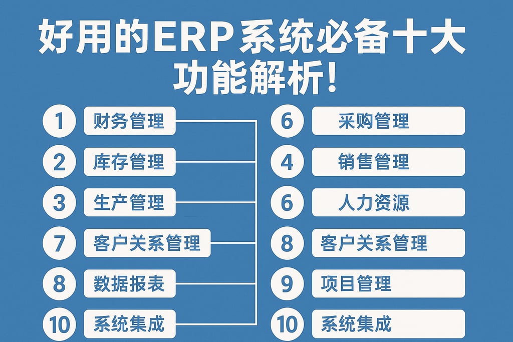 好用的 ERP 系统必备十大功能解析！